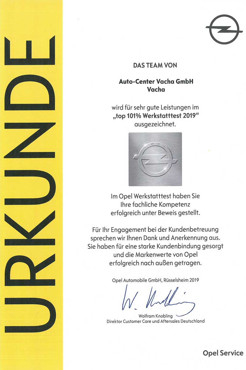 Auto-Center Vacha | Autoscout24 Urkunde