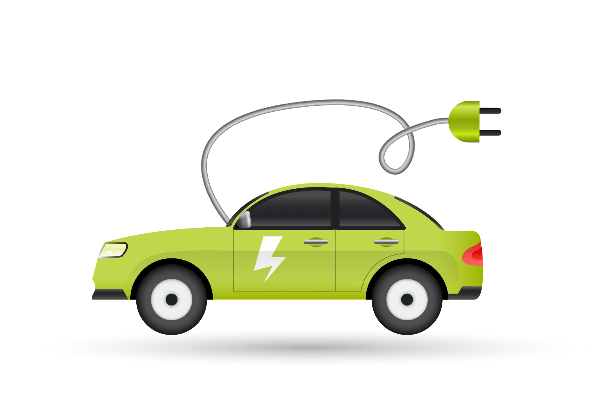 e-Mobilität Icon, Auto grün